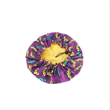 Load image into Gallery viewer, African Print Satin bonnet-Reversible
