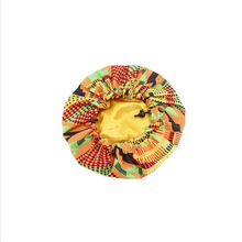 Load image into Gallery viewer, African Print Satin bonnet-Reversible
