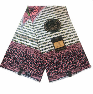 African Print Cotton Wax Fabrics Pink